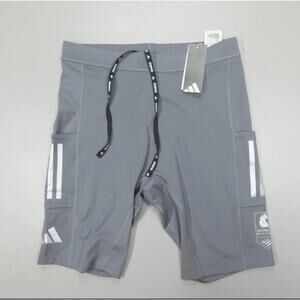 Adidas XL Boston Marathon 2025 Running Short Tights Onix Grey JL6019 NWT